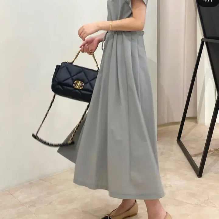 [BUNJANG] Prada Fabric Long Summer Dress / 인기많은 프라다원단 시원한 바스락 롱원피스 ( 프리)