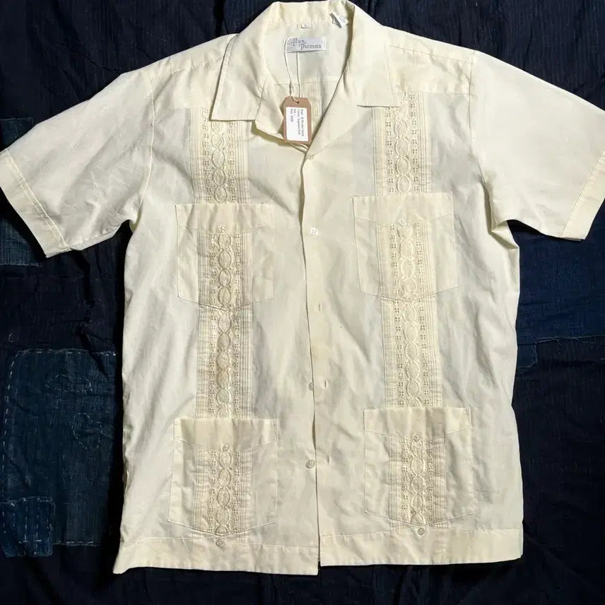 [BUNJANG] Alan Thomas Guayabera Shirt / 80-90s 알란 토마스 구아야베라 셔츠 L