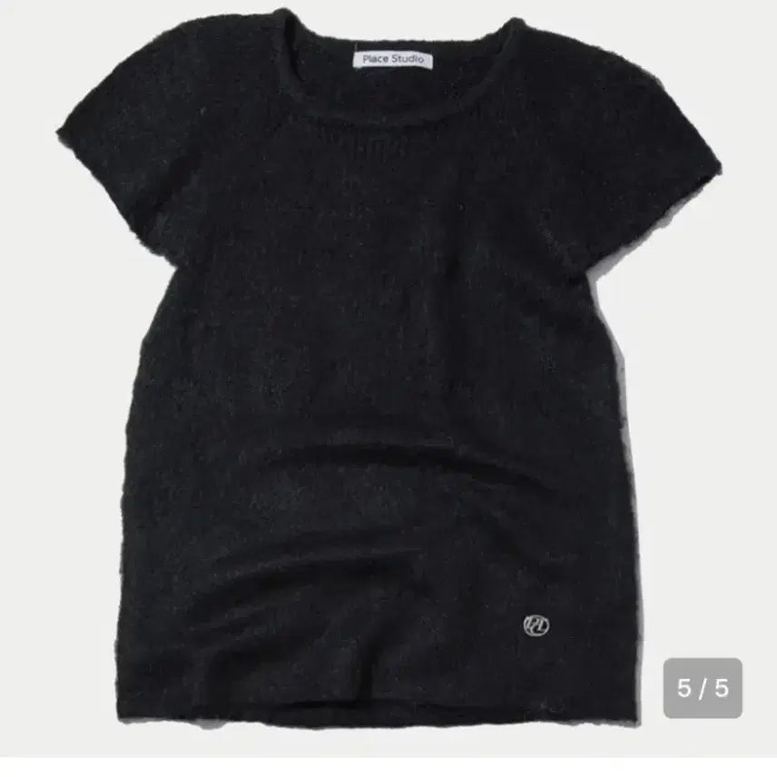 [BUNJANG] Place Studio Layered Short Sleeve Knit Top / 플레이스스튜디오 레이어드 반팔 니트 black