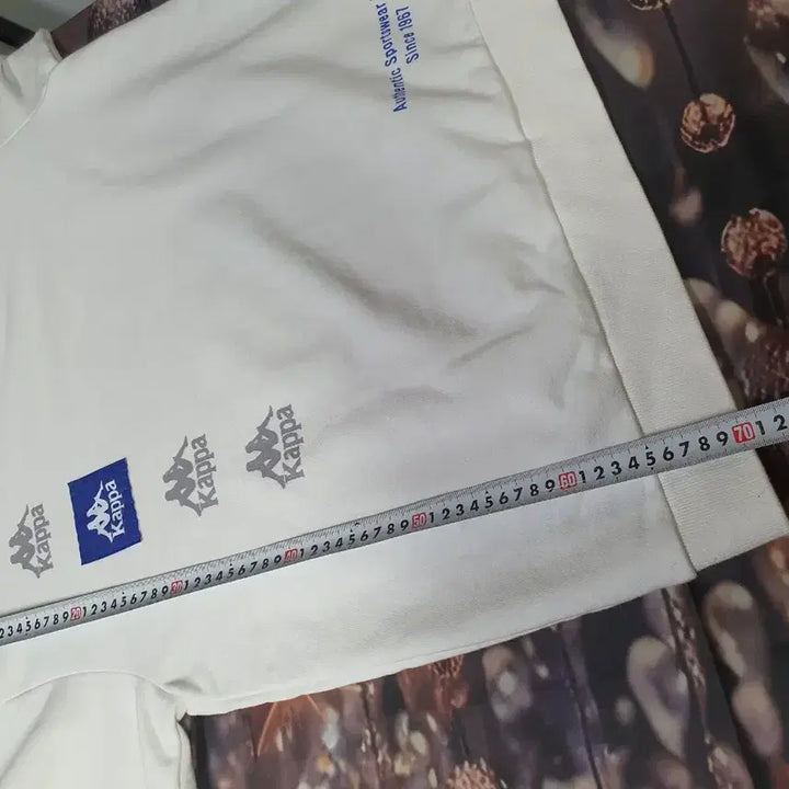 [BUNJANG] Kappa White Logo Oversized Sweatshirt / 카파 화이트 로고 맨투맨 티셔츠  택배비포함가