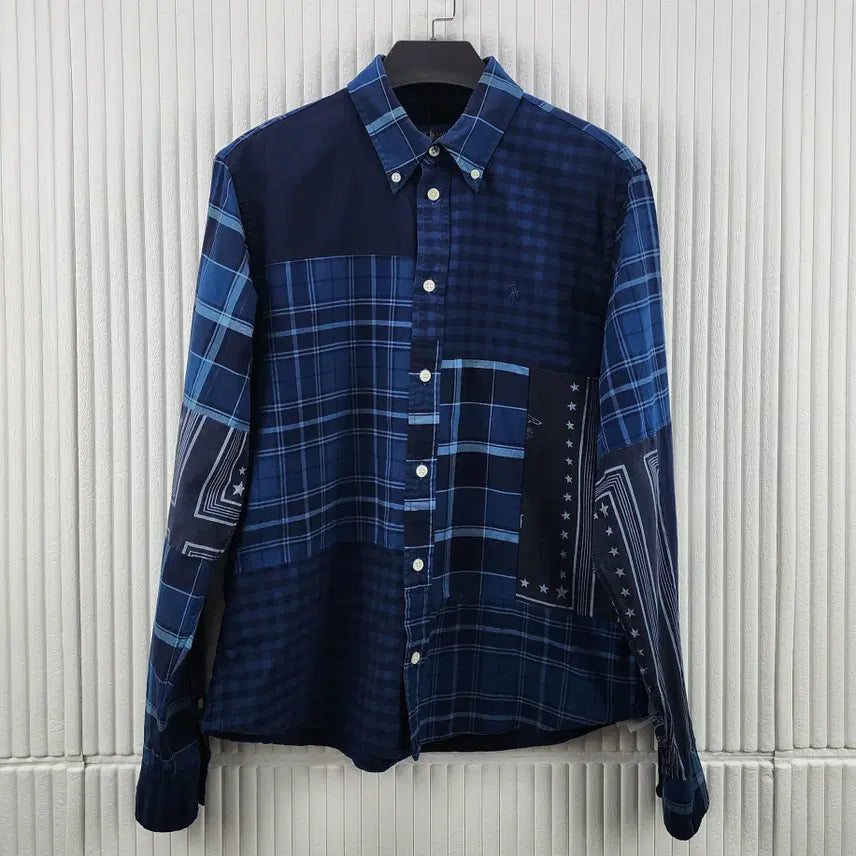 [BUNJANG] Polo Ralph Lauren Indigo Patchwork Shirt / [100]폴로 랄프로렌 인디고 패치워크 셔츠