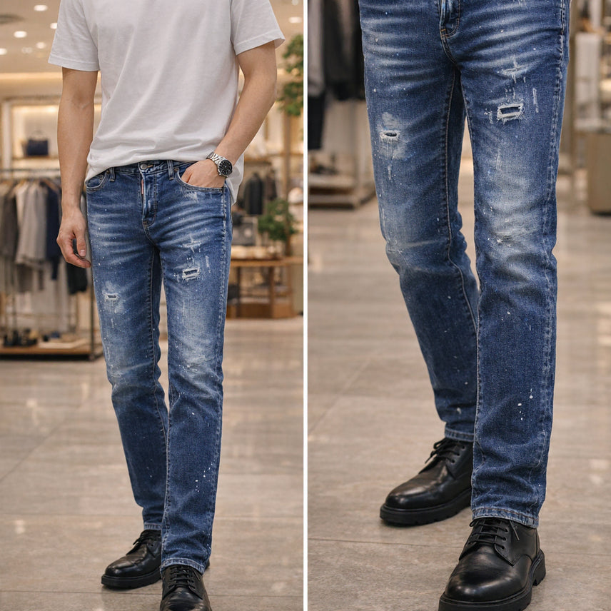[BUNJANG] Dsquared2 Paint Wash Denim Jeans / 디스퀘어드2 페인트 워싱 데님 깔끔핏 32 33