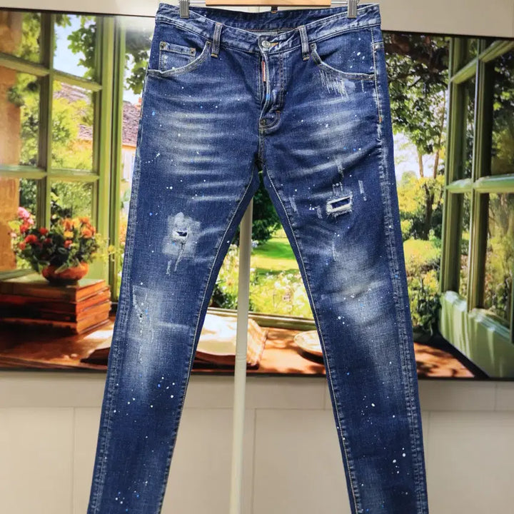 [BUNJANG] Dsquared2 Paint Wash Denim Jeans / 디스퀘어드2 페인트 워싱 데님 깔끔핏 32 33