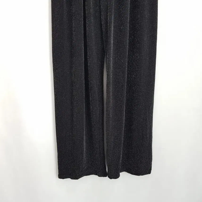 [SOLD OUT] 빈티지 밴딩 검정 반짝이 골지 와이드 바지 여F Q399