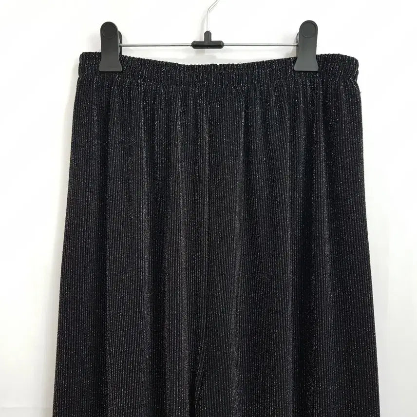 [SOLD OUT] 빈티지 밴딩 검정 반짝이 골지 와이드 바지 여F Q399