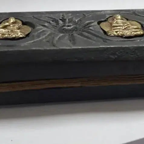 [SOLD OUT] 금동불 감입 목제 경판 및 티베트어 필사 본생경 불경 불교 골동품 수집품