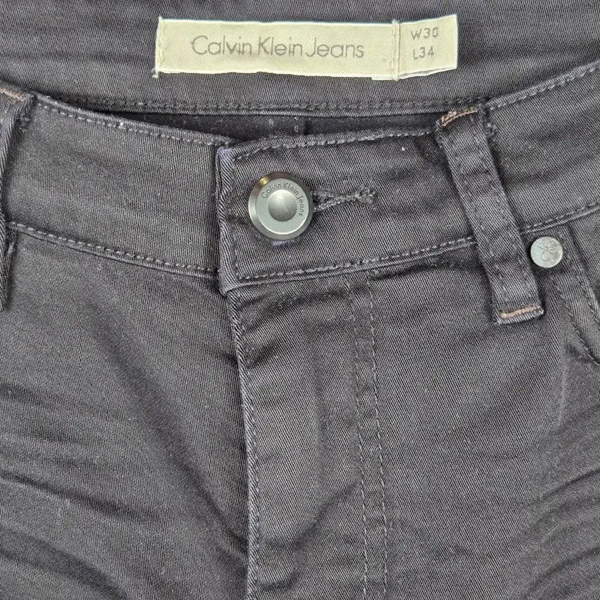 [BUNJANG] Calvin Klein Slim Straight Black Jeans / [무료배송]CK 켈빈클라인 30x34 남성 스판 슬림일자 블랙 팬츠 바지