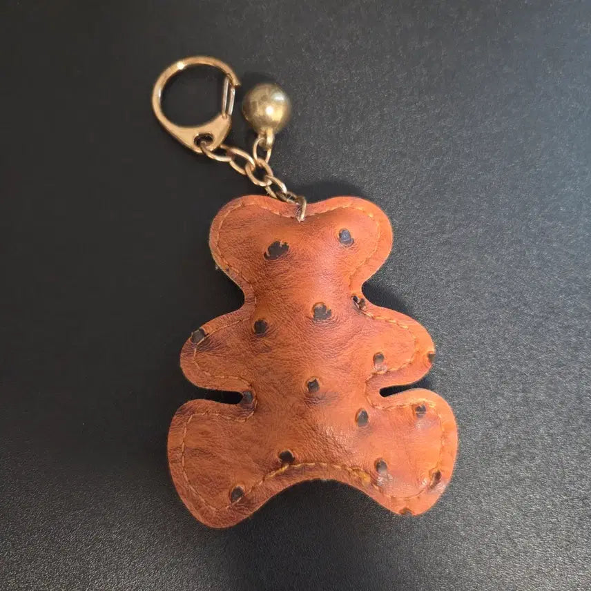 [BUNJANG] Vintage Bear Leather Keyring / 빈티지 베어 가죽 키링