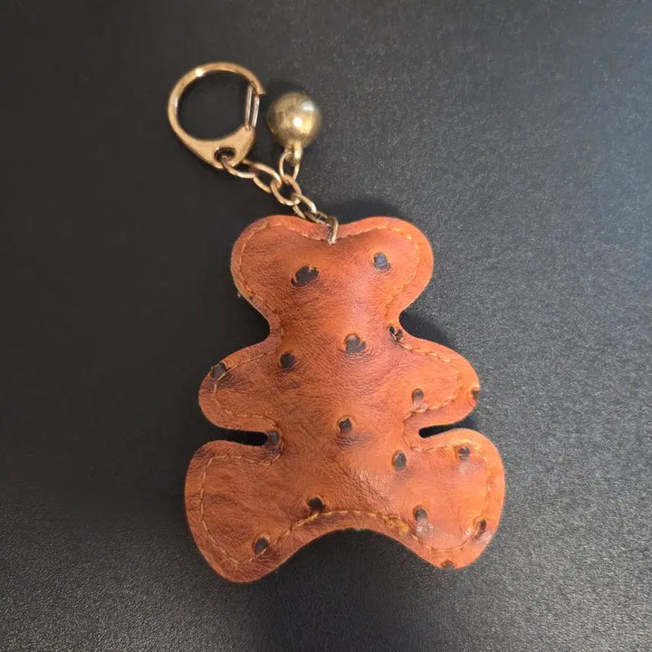 [BUNJANG] Vintage Bear Leather Keyring / 빈티지 베어 가죽 키링