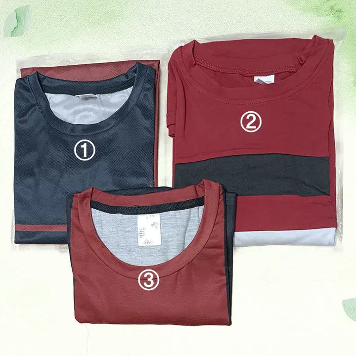 [SOLD OUT] (새상품) 1+1+1 남성 캐주얼 긴팔 라운드넥 티셔츠 100