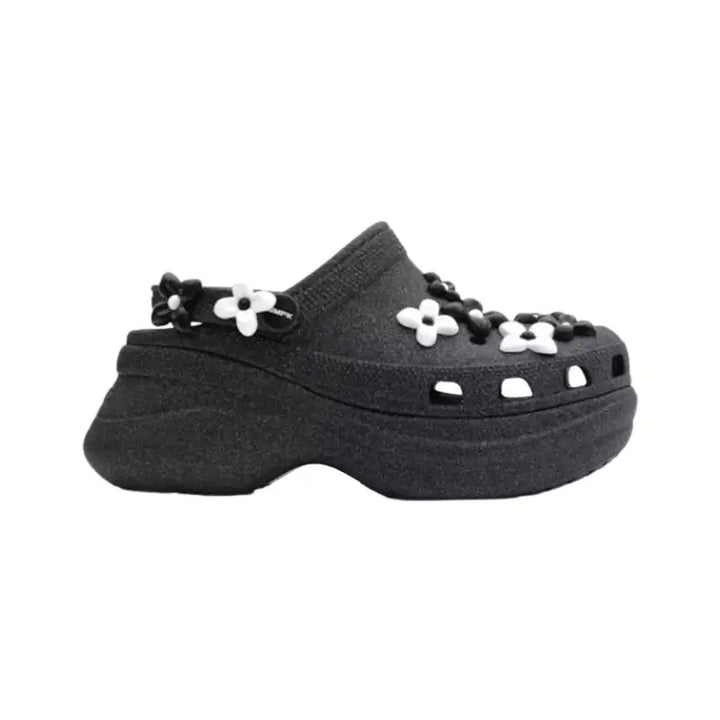 [BUNJANG] Crocs SMFK Classic Bae Clog Glitter Black (250) / Crocs X SMFK 클래식 베이 클로그 블랙 글리터 (250)