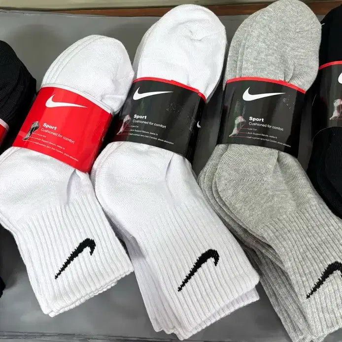 [BUNJANG] Nike Double Cushion Crew Socks (10 Pairs) / 나이키 이중 쿠션 중목 양말 10켤레