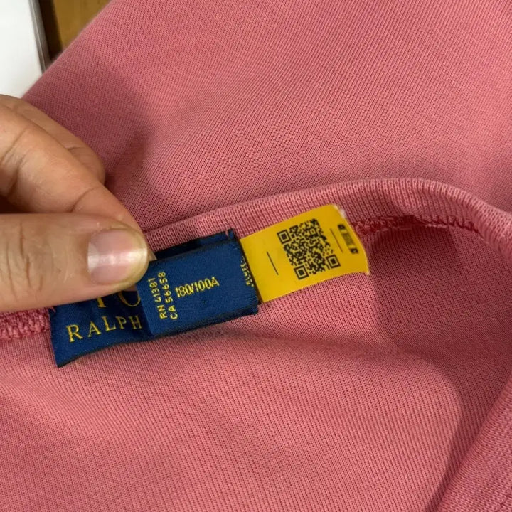[BUNJANG] [L] 폴로 랄프로렌 POLO 핑크 피그먼트 긴팔 맨투맨 / [L] 폴로 랄프로렌 POLO 핑크 피그먼트 긴팔 맨투맨