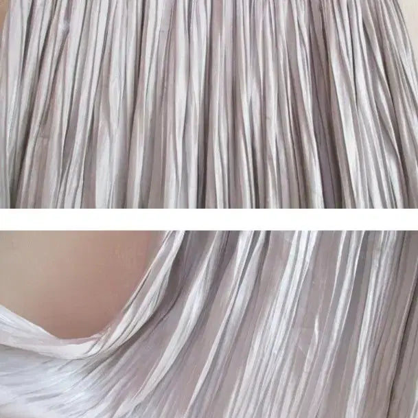 [BUNJANG] COLZA Grey Glossy Long Skirt / COLZA 그레이 광택/ 롱 스커트 (새옷)