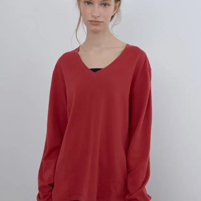 [BUNJANG] Cacele V-Neck Long Sleeve Shirt / Cacele v necklong sleeve