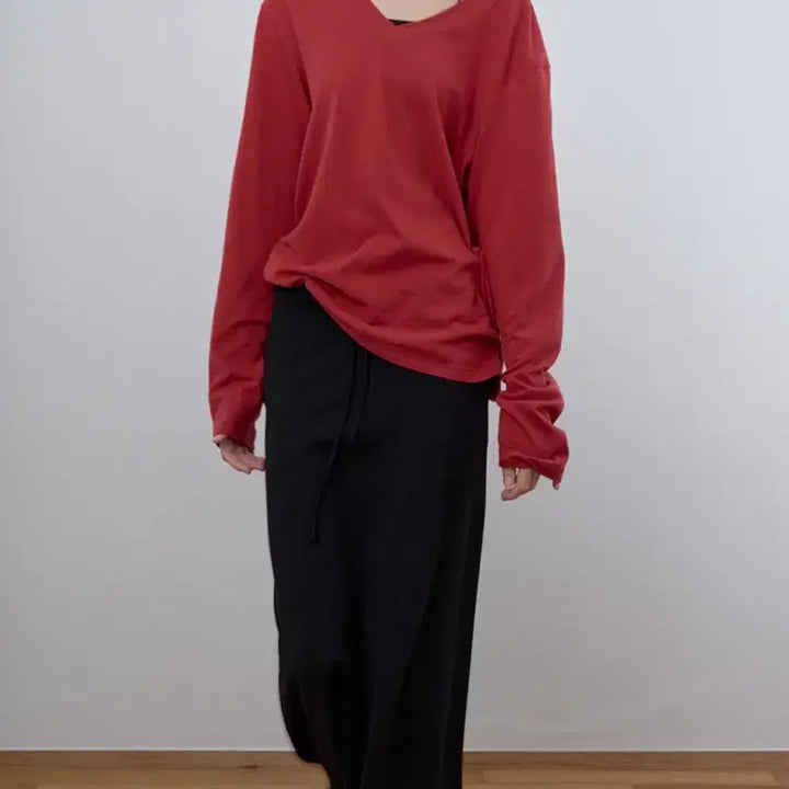 [BUNJANG] Cacele V-Neck Long Sleeve Shirt / Cacele v necklong sleeve