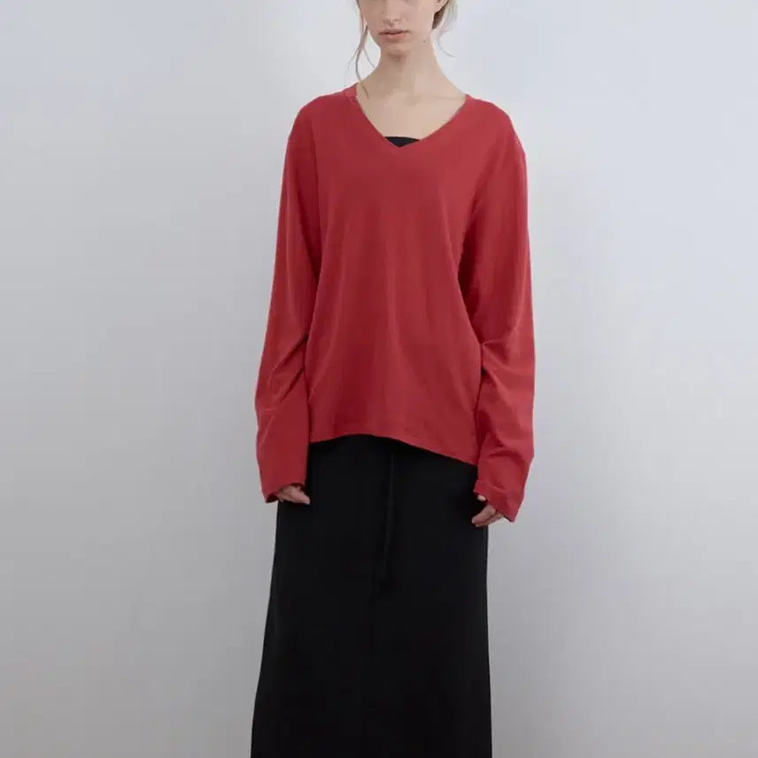 [BUNJANG] Cacele V-Neck Long Sleeve Shirt / Cacele v necklong sleeve