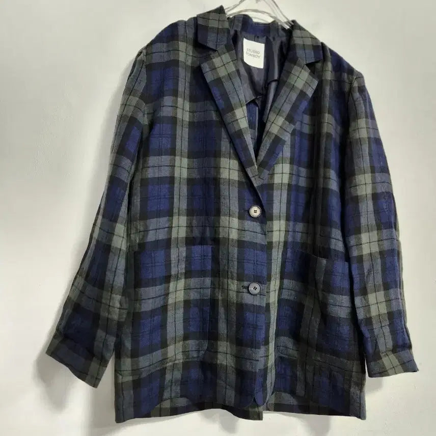 [BUNJANG] Studio Tomboy Linen Checkered Oversized Jacket / 스튜디오톰보이2021린넨100% 체크  박시자켓66