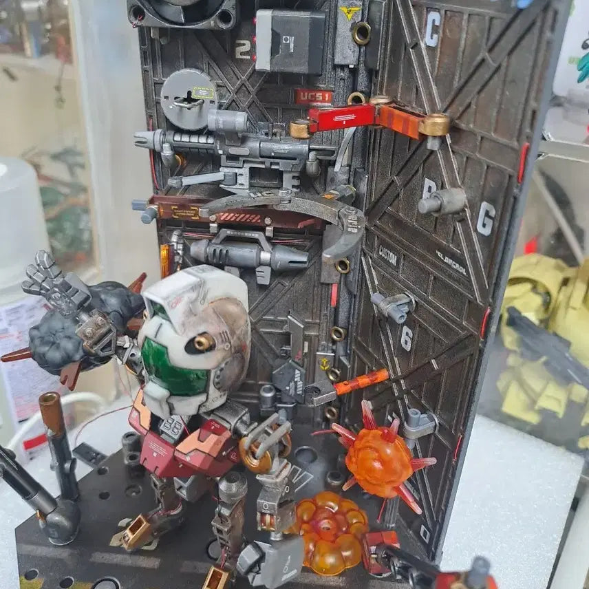 [BUNJANG] Bandai Gundam Display Base Full Custom Painted / 반다이 프라모델 건담 디스플레이 베이스 플도색작 팝니다