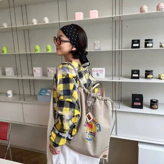 [BUNJANG] OUIOUI LOHA 2-way Tote Backpack Beige / OUIOUI LOHA 위위 로하 2way 토드 백팩 베이지