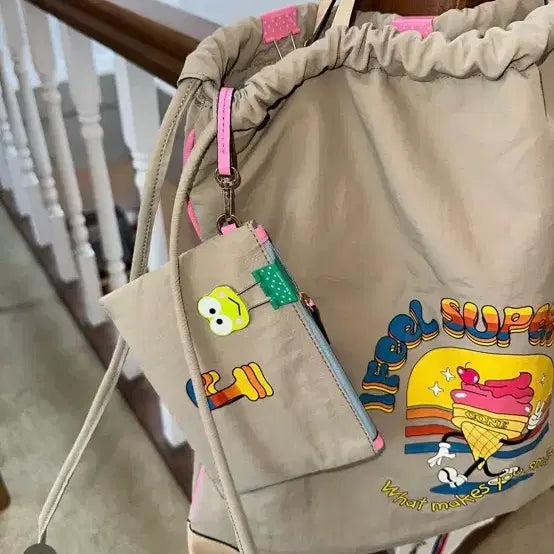[BUNJANG] OUIOUI LOHA 2-way Tote Backpack Beige / OUIOUI LOHA 위위 로하 2way 토드 백팩 베이지