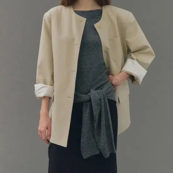 [BUNJANG] August Belt Jacket Beige / 어그스트 벨트 자켓 베이지