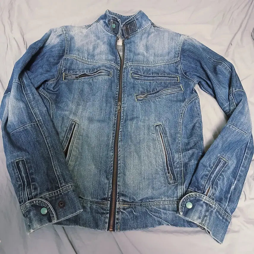 [BUNJANG] Jack &amp; Jones High-Neck Denim Jacket / 잭앤존스 하이넥 데님 자켓