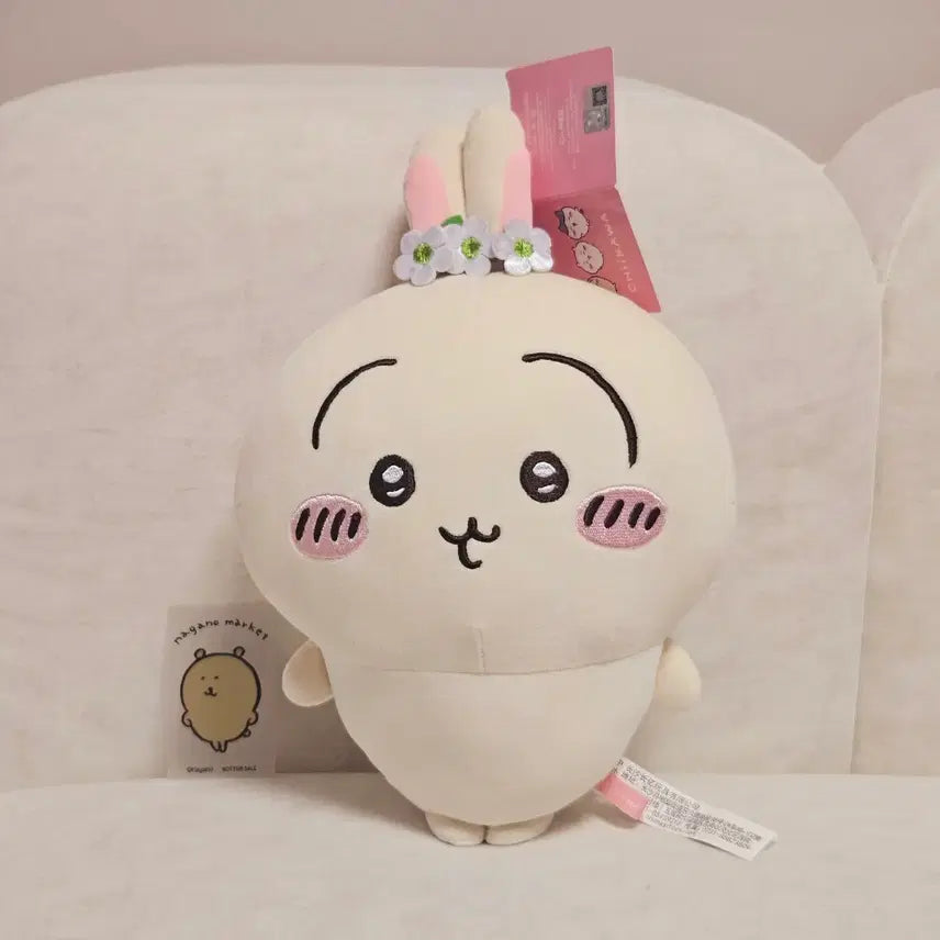 [BUNJANG] Chiikawa Usagi Wreath Medium Plush / 치이카와 우사기 화관 중형 인형
