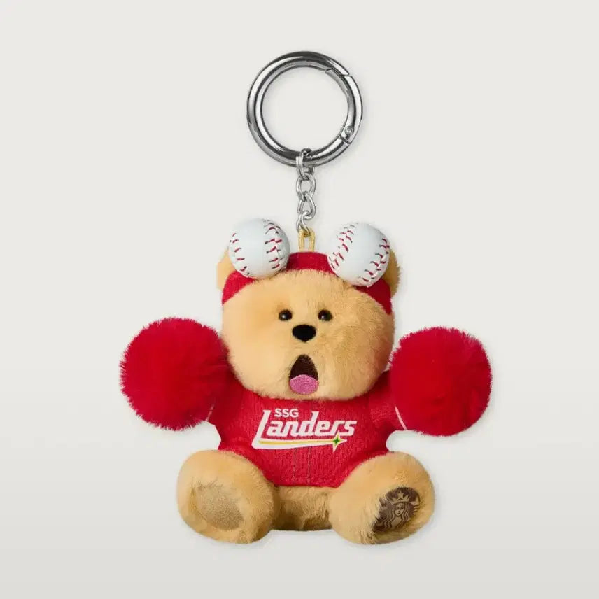 [BUNJANG] Starbucks Bearista Baseball Keychain / 스타벅스 베어리스타 키체인 ssg 랜더스 키링 야구 키링