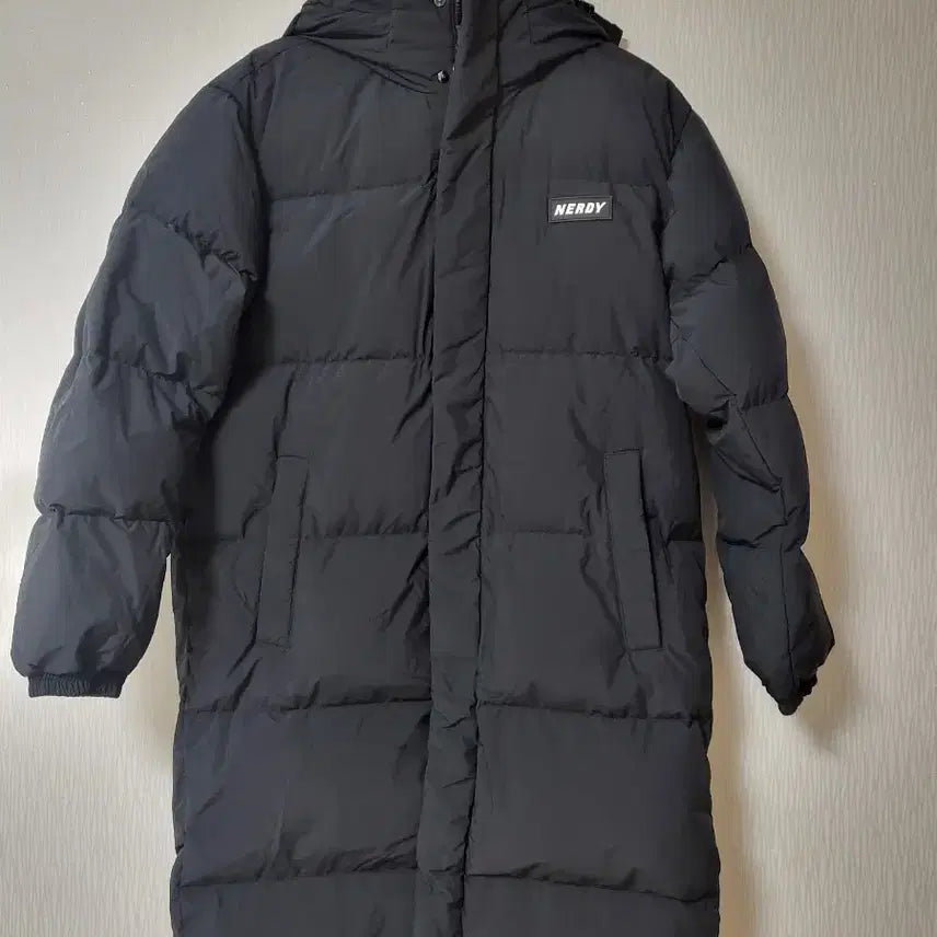 [BUNJANG] Nerdy Solid Long Down Padded Jacket (Unisex) / (새것)널디 블랙 솔리드 롱 다운 패딩(남여공용