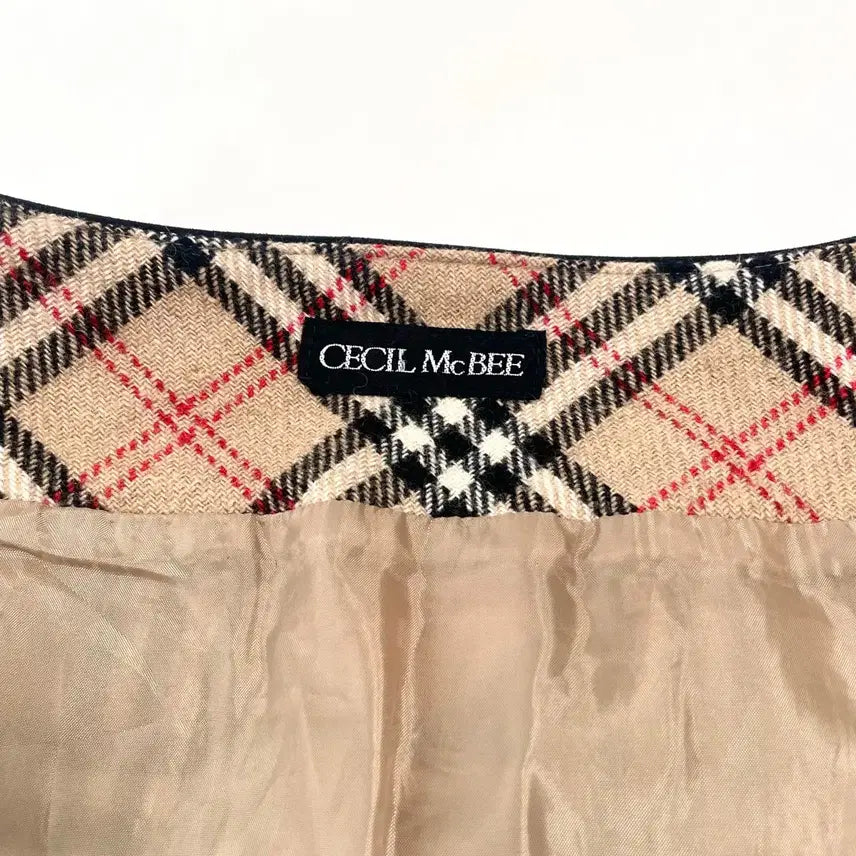 [BUNJANG] Cecil Mcbee Pleated Mini Skirt / Cecil mcbee 버버리깔 플리츠스커트세실맥비스커트숏스