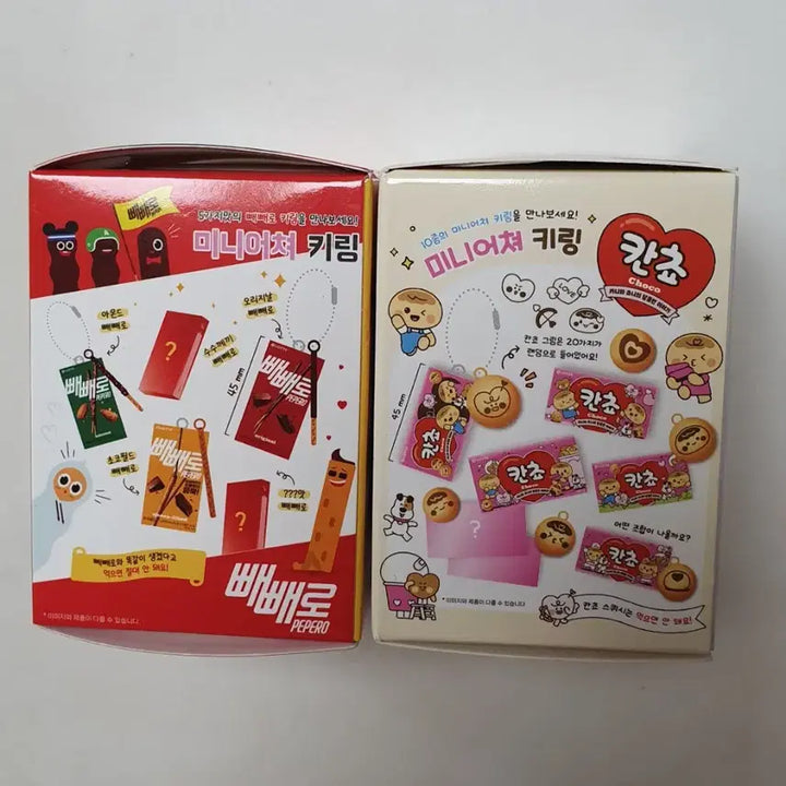 [BUNJANG] Pepero &amp; Kancho Miniature Keychain Set (New) / 2개세트) 빼빼로 칸쵸 미니어쳐 랜덤 키링 새상품