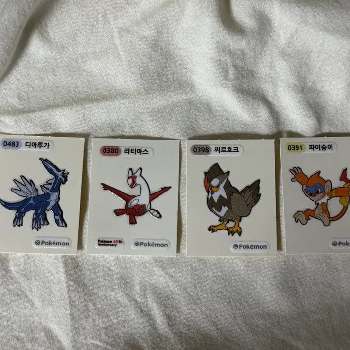 [BUNJANG] Pokemon Dialga Sticker Set / 개봉) 디아루가 +라티아스+찌르호크+파이숭이 띠부실 set 판매합니다