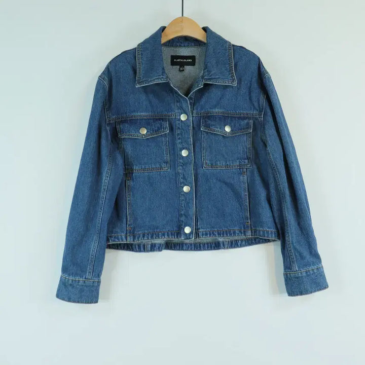 [BUNJANG] Plastic Island Cropped Denim Jacket / PLASTIC ISLAND 데님 자켓 S 크롭 청자켓