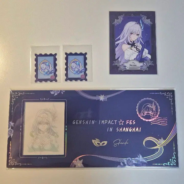[BUNJANG] Genshin Impact Skirk Shanghai Fes Stamp Original Ticket Bonus Photocard Bundle Set / 마지막 가격)원신 스커크 상하이 fes 우표 원화티켓 특전 포토카드 일괄