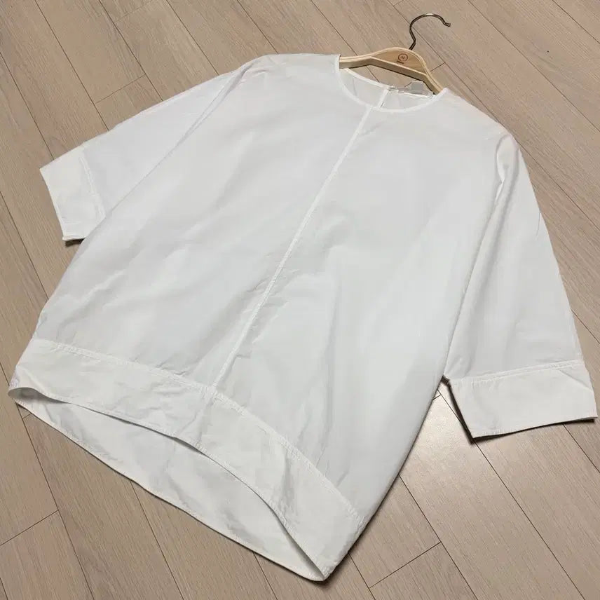 [BUNJANG] COS Poplin Batwing Sleeve Blouse White / cos코스 바스락 코튼 여름 반팔 블라우스 화이트포플린가오리루즈오버7부