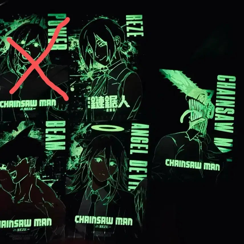 [BUNJANG] Chainsaw Man Taiwan Glow-in-the-Dark Poster Bundle Set / (즉입 20)체인소맨 대만 야광 포스터 단독 일괄만