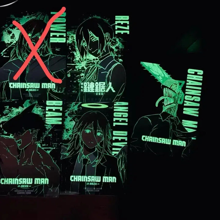 [BUNJANG] Chainsaw Man Taiwan Glow-in-the-Dark Poster Bundle Set / (즉입 20)체인소맨 대만 야광 포스터 단독 일괄만