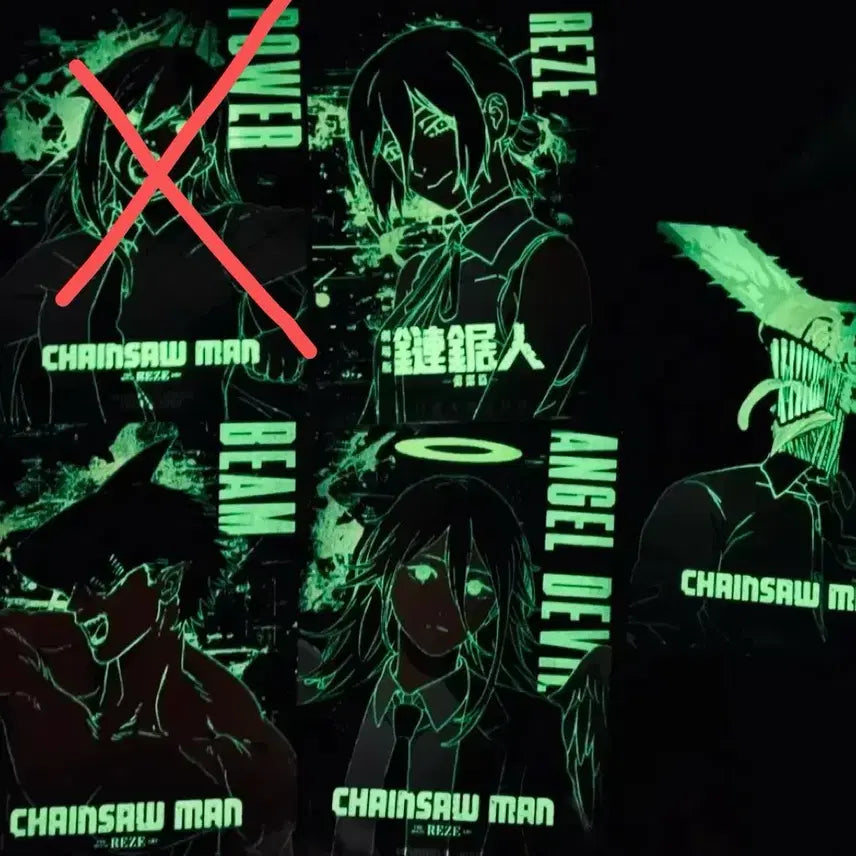 [BUNJANG] Chainsaw Man Taiwan Glow-in-the-Dark Poster Bundle Set / (즉입 20)체인소맨 대만 야광 포스터 단독 일괄만
