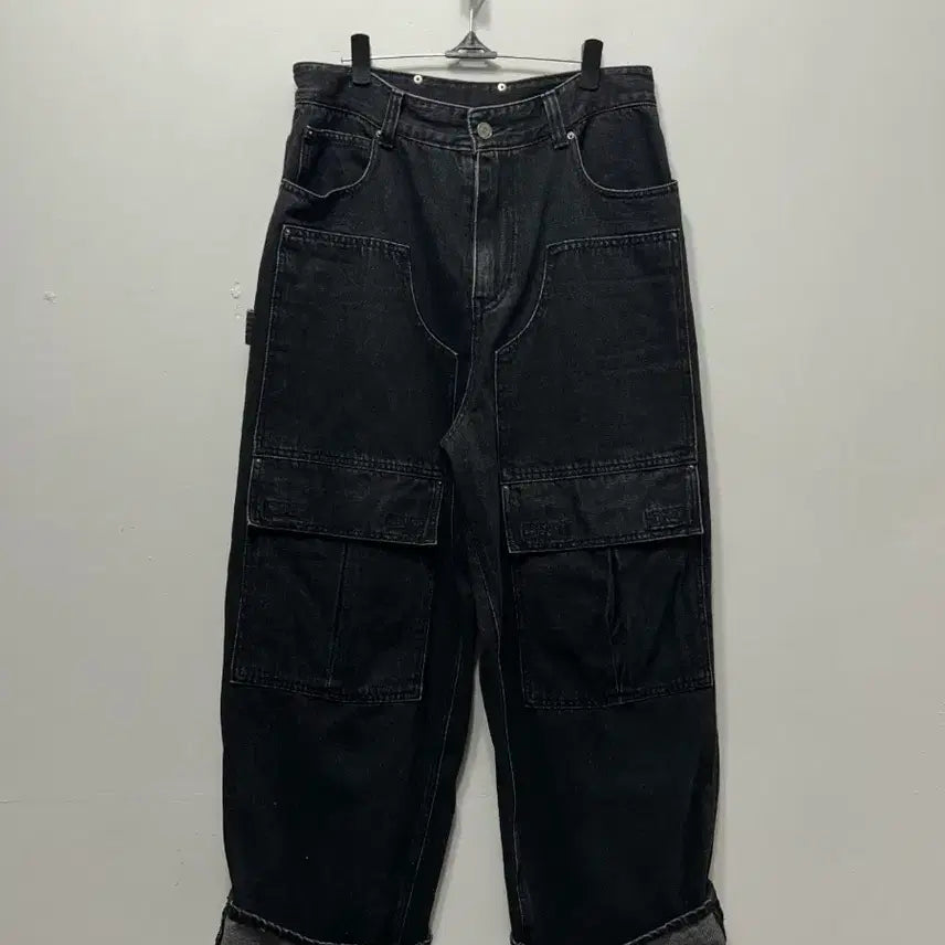 [BUNJANG] Black Workwear Pocket Denim Pants Women&