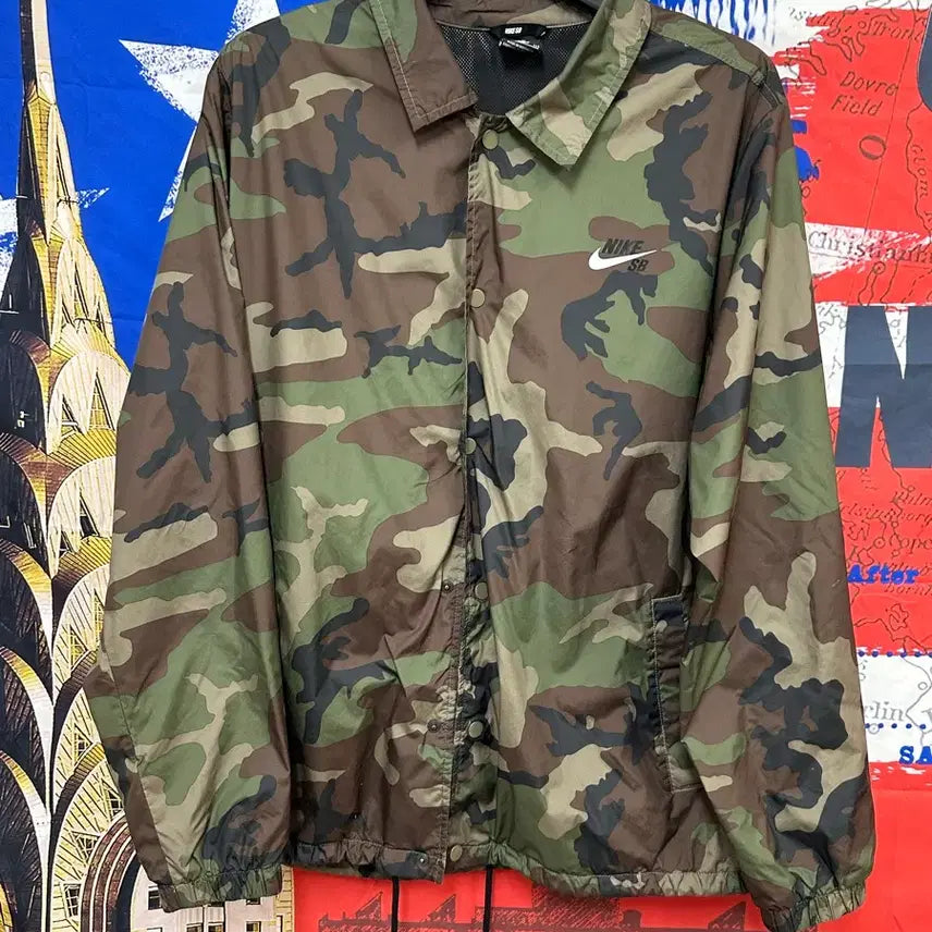 [BUNJANG] Nike SB Camo Oversized Windbreaker Coach Jacket / s급 나이키SB 카모 오버핏 바람막이 코치자켓 2XL110
