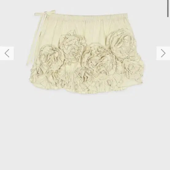 [SOLD OUT] 시눈 rose frill mini skirt (cream yellow)