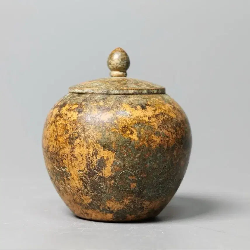 [BUNJANG] Joseon Dynasty Gilt Bronze Twelve Zodiac Animals Sarira Reliquary / 민국시대 동제 도금 십이지신문 소호형 사리장엄구 골동품 수집품