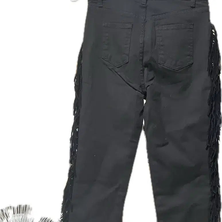 [BUNJANG] Jerry Black Fringe Pants / 제리 블랙 프린지 팬츠 새상품