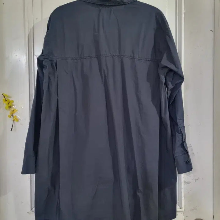 [BUNJANG] Tomboy Navy Cotton Blend Jacket Shirt / 짙은곤색  봄. 톰보이. 면.스판자켓같은. 남방셔츠  깨끗해요  가슴단면