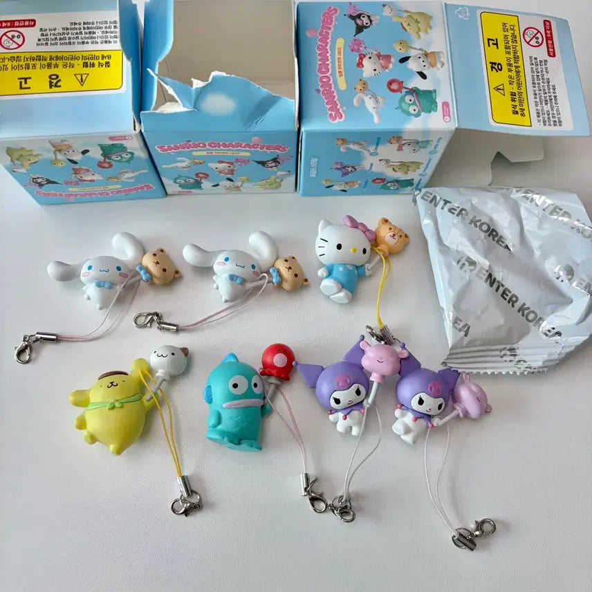 [BUNJANG] Sanrio Balloon Adventure Strap Keyring Set / 산리오 벌룬 어드벤처 스트랩 키링 한교동 쿠로미 폼폼푸린 시나모롤