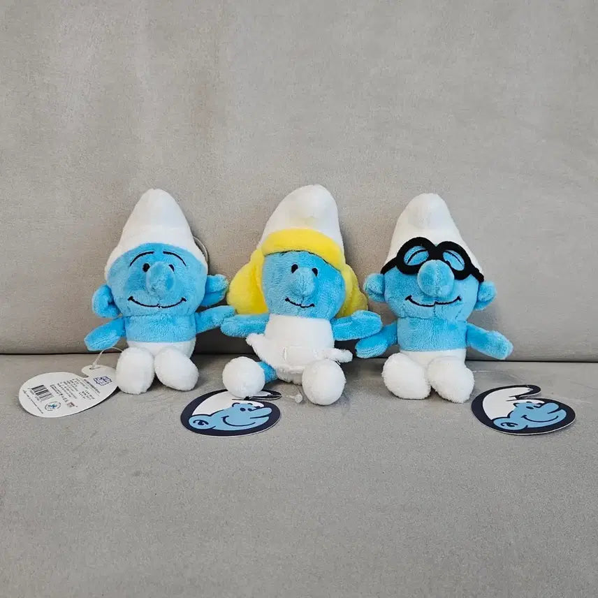 [BUNJANG] Smurf, Smurfette, Hefty Smurf Keyring Doll Set / [3종세트]스머프, 스머페트, 똘똘이 스머프 키링 인형