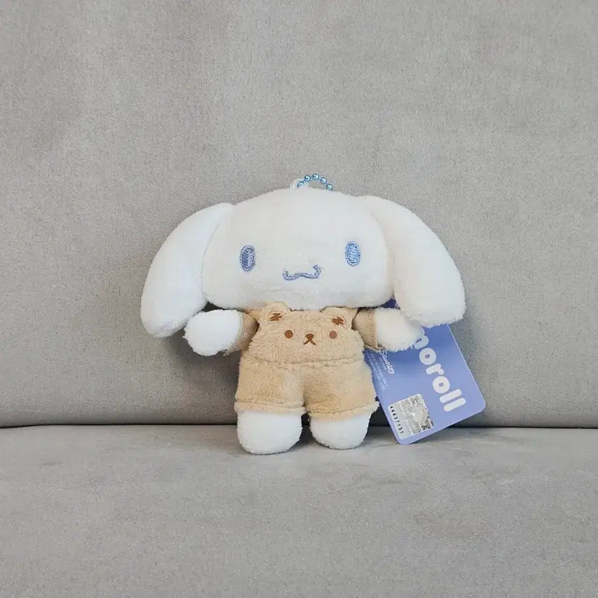 [BUNJANG] Sanrio Cinnamoroll Overalls Keychain Doll / 산리오 시나모롤 멜빵 키링 인형