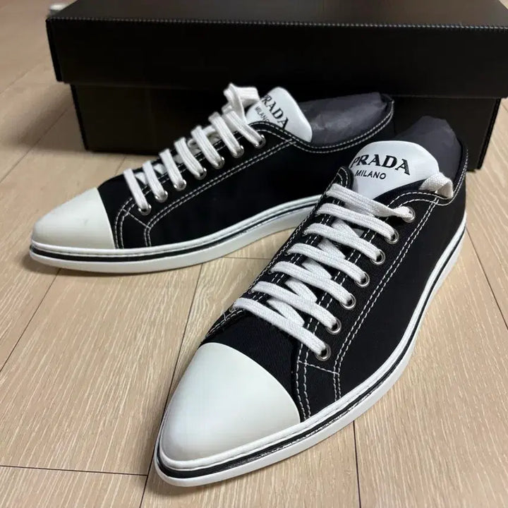 [BUNJANG] Prada Black Canvas Sneakers Size 37 / 프라다 블랙 캔버스 스니커즈 새상품 풀박스 37사이즈