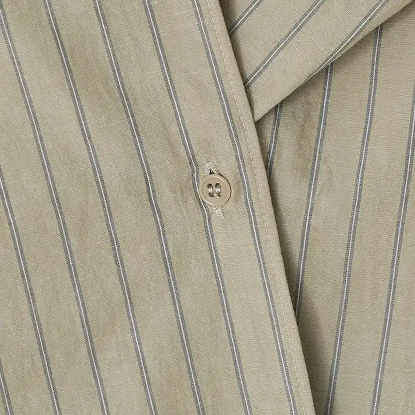 [SOLD OUT] Moia 모이아 셔츠 stripe shirt (vintage khaki)